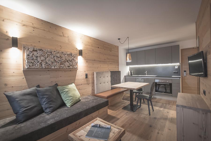 Zona giorno dell'Appartamento E „my adventure"